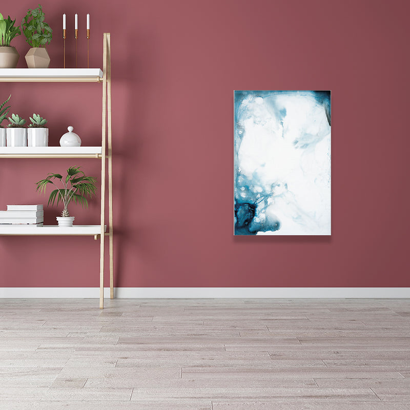 Smoke Look Abstract Painting Canvas Modern Textured Living Room Wall Art Print in Blue Clearhalo 'Art Gallery' 'Canvas Art' 'Traditional' Arts' 1639878