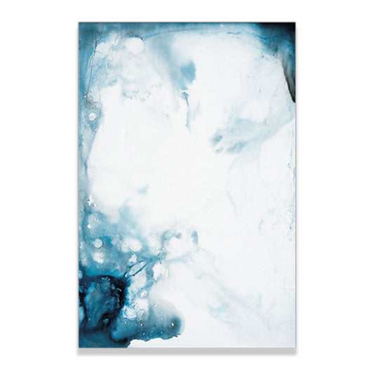 Smoke Look Abstract Painting Canvas Modern Textured Living Room Wall Art Print in Blue Clearhalo 'Art Gallery' 'Canvas Art' 'Traditional' Arts' 1639880