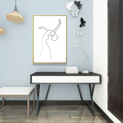 Dancing Girl Portrait Painting for Girls Bedroom in White, Multiple Sizes Available White Clearhalo 'Arts' 'Canvas Art' 1639884