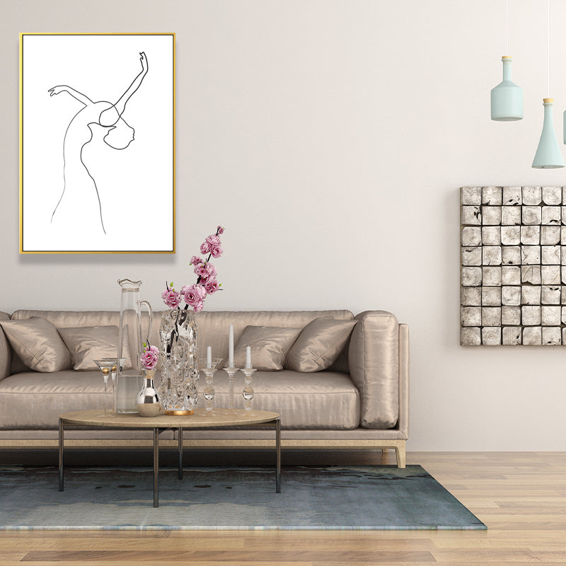 Dancing Girl Portrait Painting for Girls Bedroom in White, Multiple Sizes Available Clearhalo 'Arts' 'Canvas Art' 1639885