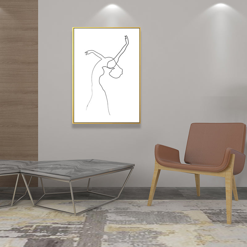 Dancing Girl Portrait Painting for Girls Bedroom in White, Multiple Sizes Available Clearhalo 'Arts' 'Canvas Art' 1639886