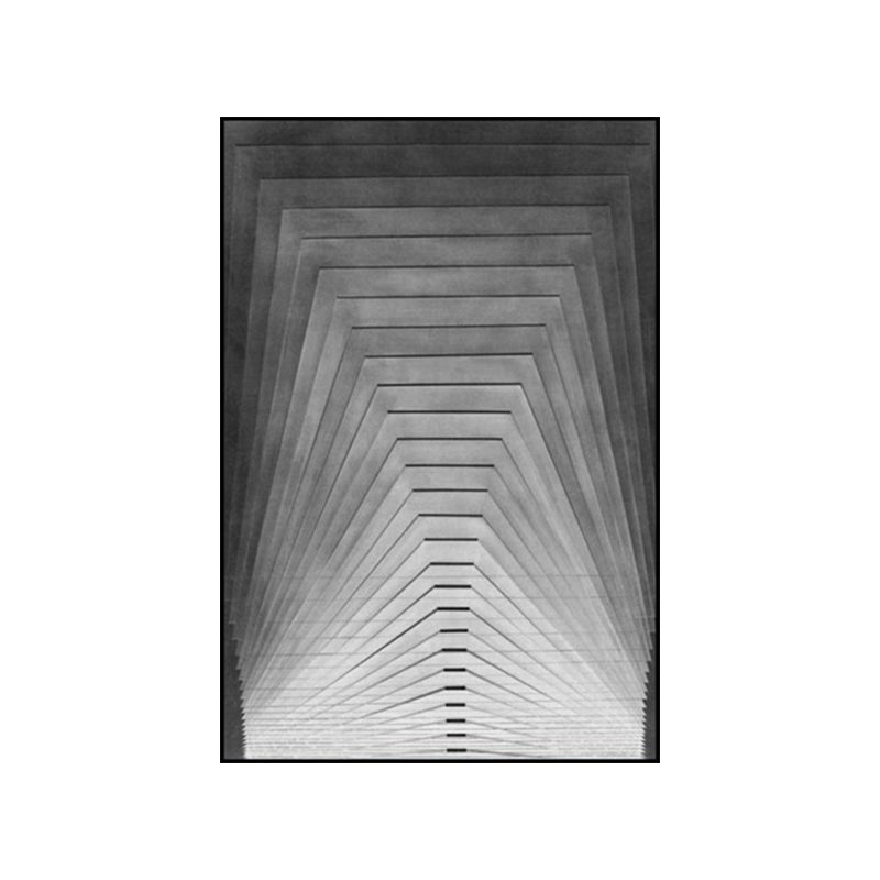 Modern Tapered Pattern Canvas Print Grey Geometric Wall Art Decor for Sitting Room Clearhalo 'Art Gallery' 'Canvas Art' 'Contemporary Art Gallery' 'Modern' Arts' 1639901