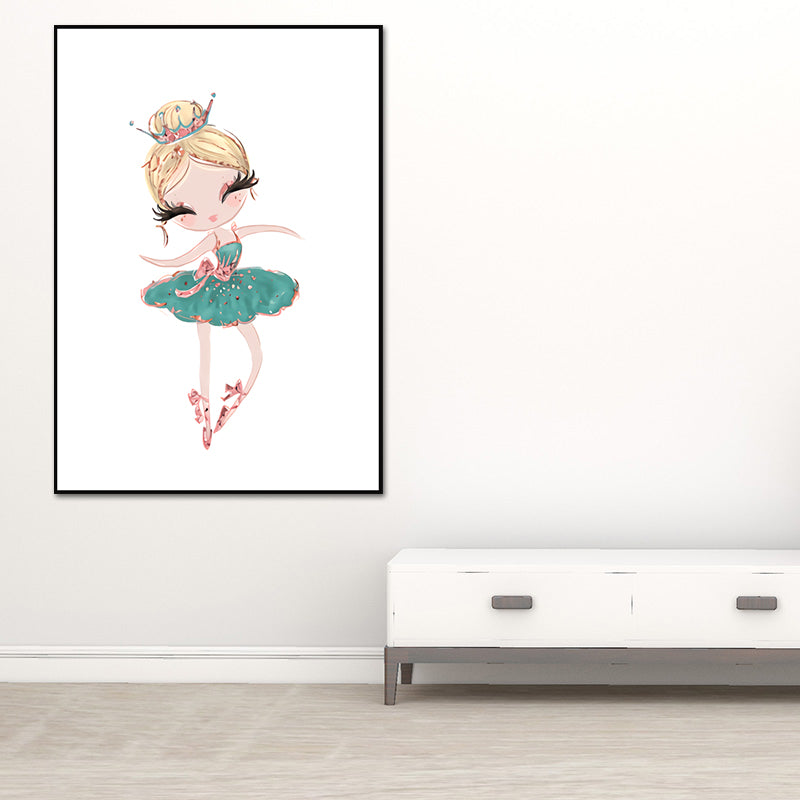Childrens Art Canvas Print Light-Color Little Girl Dancing Wall Decor for Bedroom Clearhalo 'Art Gallery' 'Canvas Art' 'Kids' Arts' 1639907