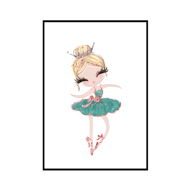 Childrens Art Canvas Print Light-Color Little Girl Dancing Wall Decor for Bedroom Clearhalo 'Art Gallery' 'Canvas Art' 'Kids' Arts' 1639908