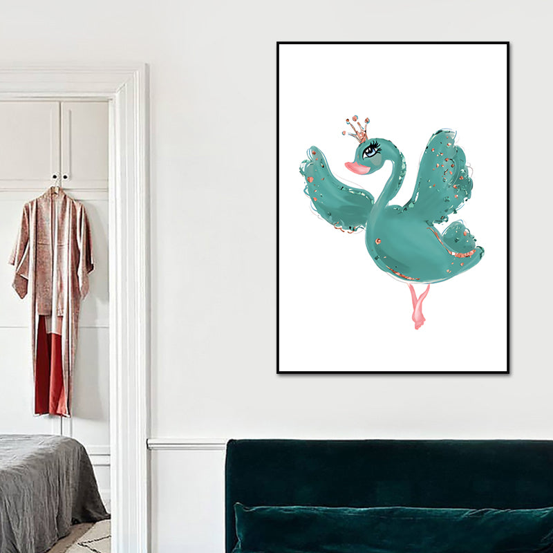 Childrens Art Canvas Print Light-Color Little Girl Dancing Wall Decor for Bedroom Clearhalo 'Art Gallery' 'Canvas Art' 'Kids' Arts' 1639914