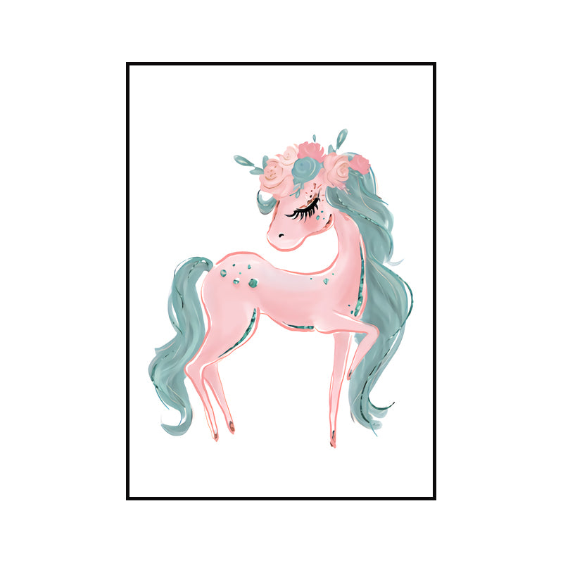 Childrens Art Canvas Print Light-Color Little Girl Dancing Wall Decor for Bedroom Clearhalo 'Art Gallery' 'Canvas Art' 'Kids' Arts' 1639922