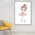Illustration Ballet Girl Wall Art Decor for Bedroom, Pastel Color, Textured Surface Light Pink Clearhalo 'Art Gallery' 'Canvas Art' 'Kids' Arts' 1639933