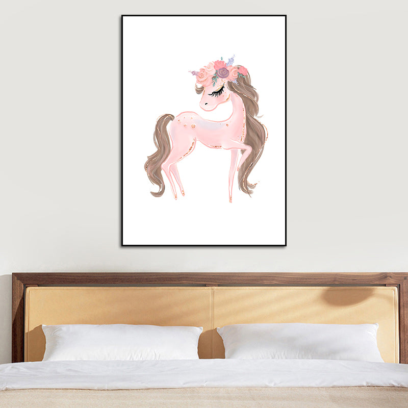 Ballet Wall Art Kids Style Cute Cartoon Canvas Print in Soft Color for Bedroom Brown Clearhalo 'Art Gallery' 'Canvas Art' 'Kids' Arts' 1639968
