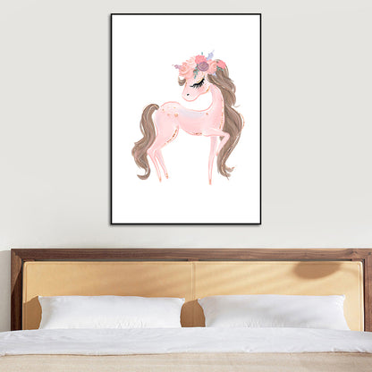 Ballet Wall Art Kids Style Cute Cartoon Canvas Print in Soft Color for Bedroom Brown Clearhalo 'Art Gallery' 'Canvas Art' 'Kids' Arts' 1639968