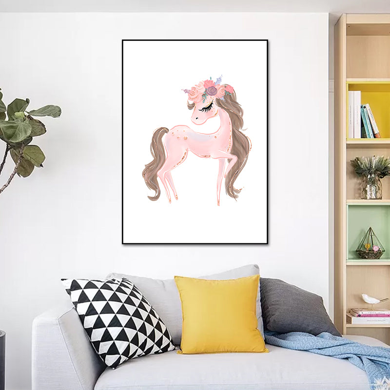 Ballet Wall Art Kids Style Cute Cartoon Canvas Print in Soft Color for Bedroom Clearhalo 'Art Gallery' 'Canvas Art' 'Kids' Arts' 1639969