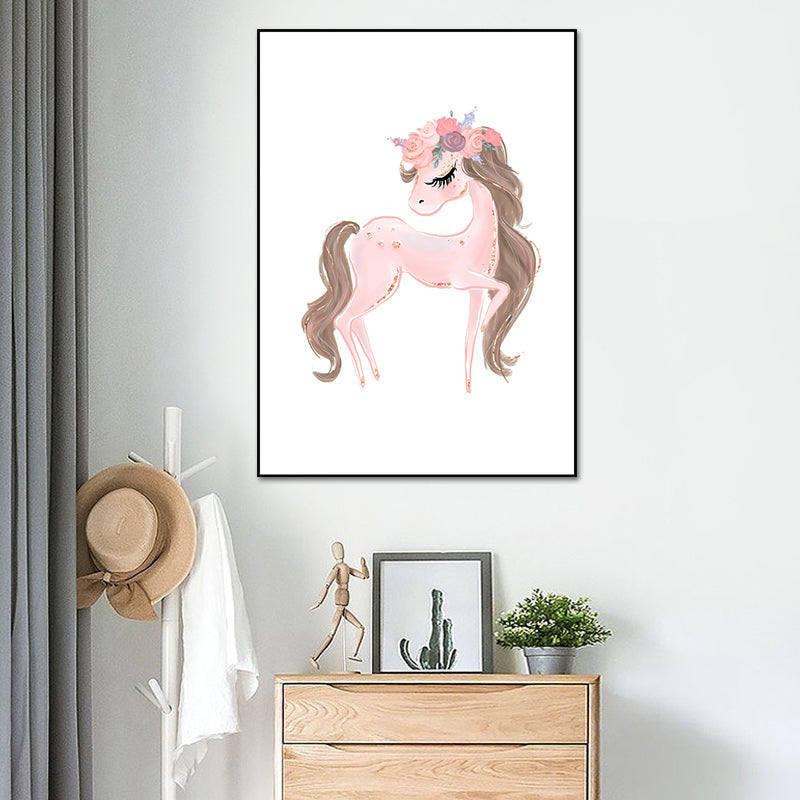 Ballet Wall Art Kids Style Cute Cartoon Canvas Print in Soft Color for Bedroom Clearhalo 'Art Gallery' 'Canvas Art' 'Kids' Arts' 1639970