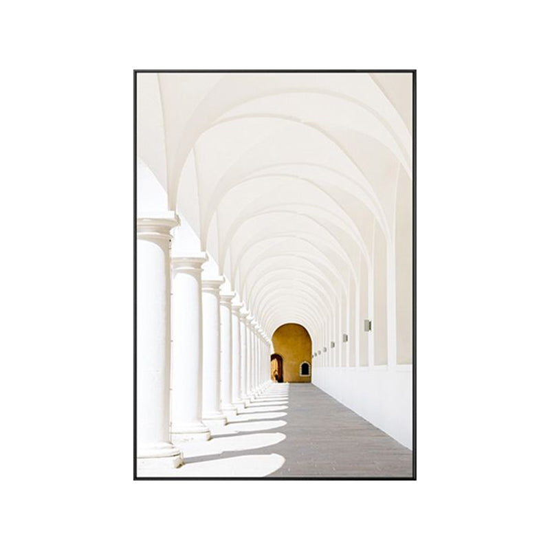 Minimalism House Interior Archway Canvas White Textured Wall Art for Family Room Clearhalo 'Art Gallery' 'Canvas Art' 'Contemporary Art Gallery' 'Contemporary Art' 'Minimalism' 'Minimalist Art Gallery' 'Scandinavian' Arts' 1639985
