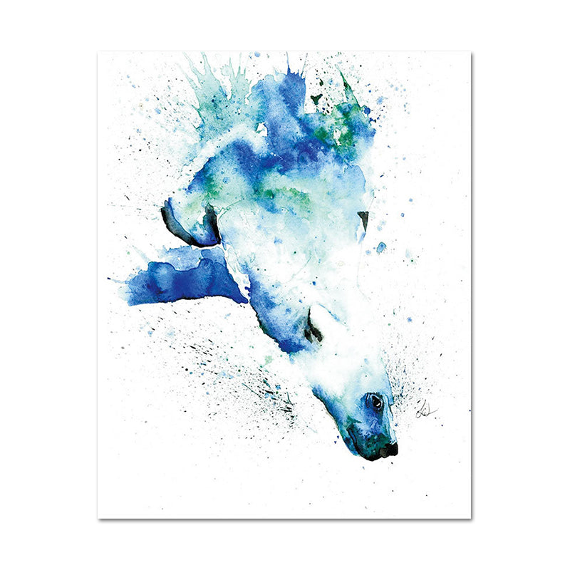 Blue Bear Canvas Wall Art Textured Surface Kids Style Bedroom Wall Decor on White Clearhalo 'Art Gallery' 'Canvas Art' 'Kids' Arts' 1640055