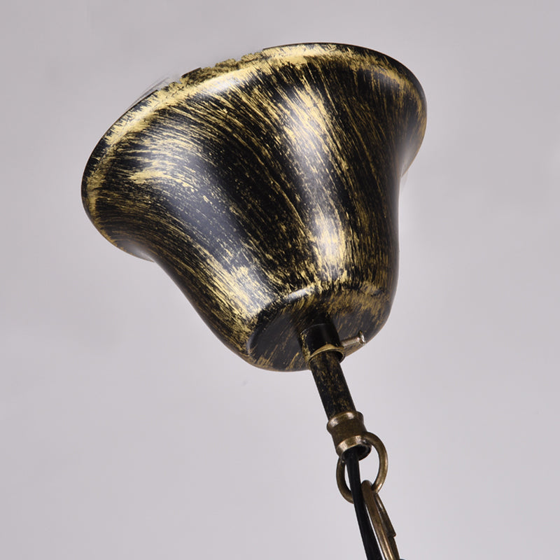 Three-head Antique Chandeliers Metal Candle Ceiling Pendant Light in Brass for Coffee Shop Clearhalo 'Ceiling Lights' 'Chandeliers' Lighting' options 164006