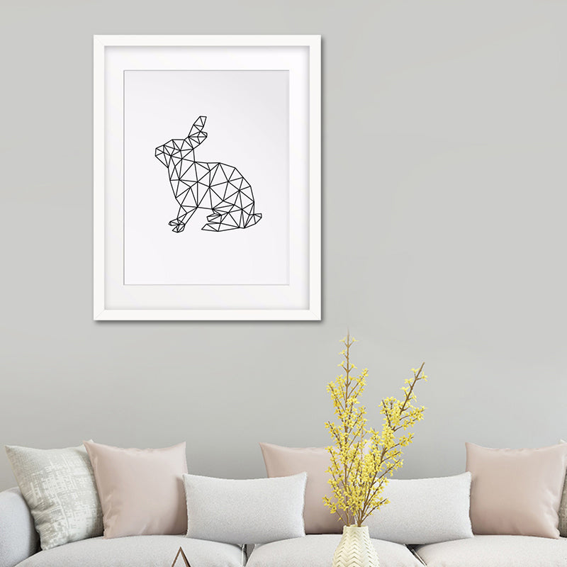 Canvas Textured Wall Decor Scandinavian Style Charcoal Drawings Animals Painting Clearhalo 'Arts' 'Canvas Art' 1640061