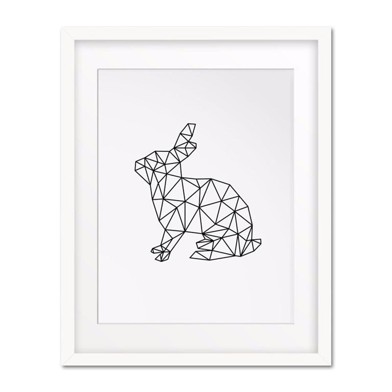 Canvas Textured Wall Decor Scandinavian Style Charcoal Drawings Animals Painting Clearhalo 'Arts' 'Canvas Art' 1640062