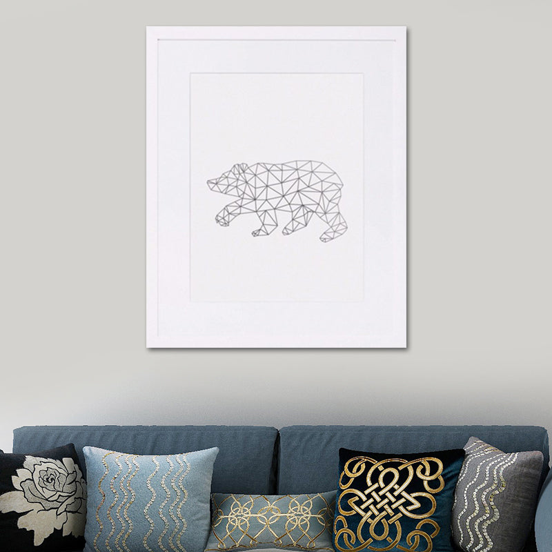 Canvas Textured Wall Decor Scandinavian Style Charcoal Drawings Animals Painting Clearhalo 'Arts' 'Canvas Art' 1640068