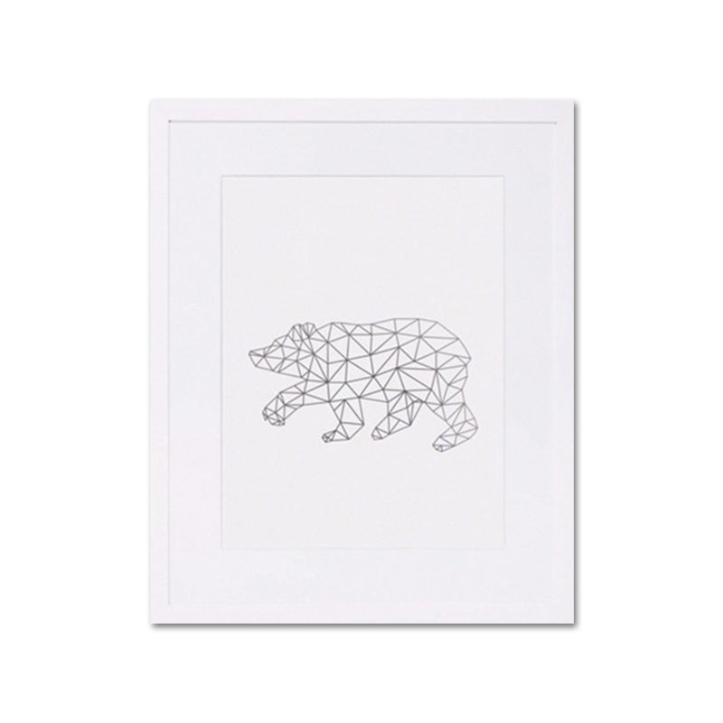 Canvas Textured Wall Decor Scandinavian Style Charcoal Drawings Animals Painting Clearhalo 'Arts' 'Canvas Art' 1640069