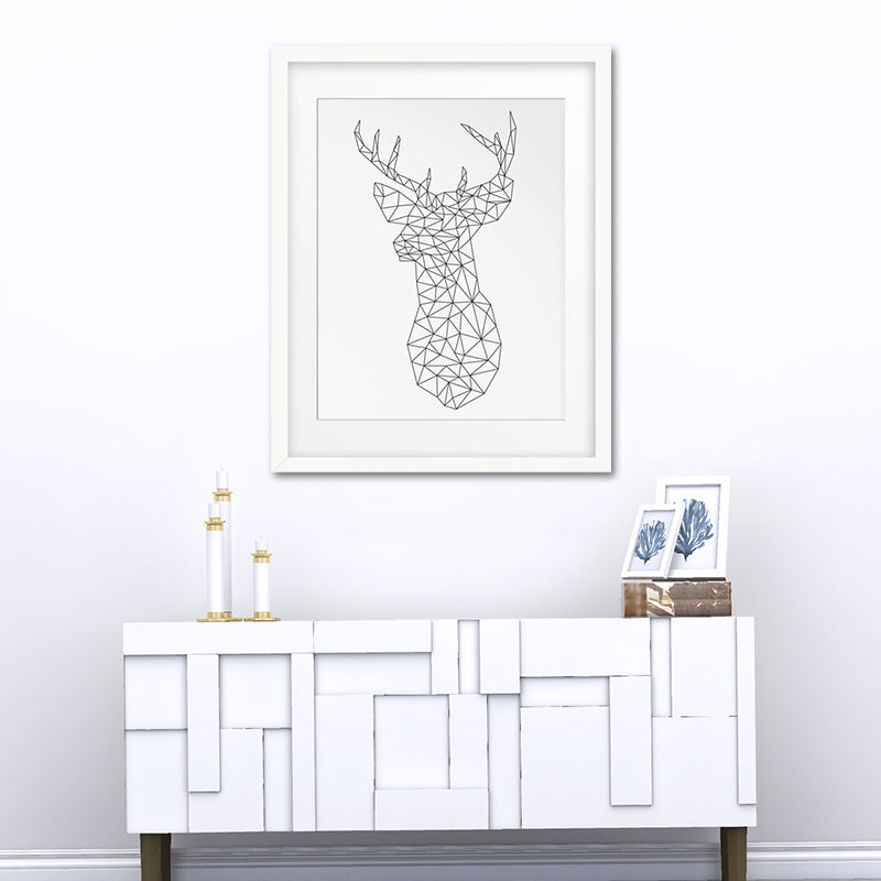 Canvas Textured Wall Decor Scandinavian Style Charcoal Drawings Animals Painting Clearhalo 'Arts' 'Canvas Art' 1640074