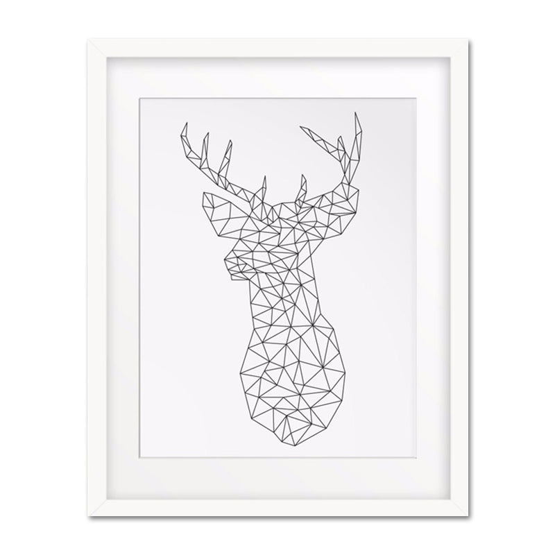 Canvas Textured Wall Decor Scandinavian Style Charcoal Drawings Animals Painting Clearhalo 'Arts' 'Canvas Art' 1640076