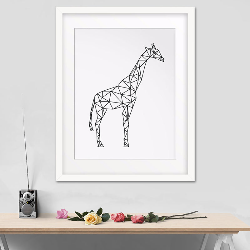 Canvas Textured Wall Decor Scandinavian Style Charcoal Drawings Animals Painting Clearhalo 'Arts' 'Canvas Art' 1640081