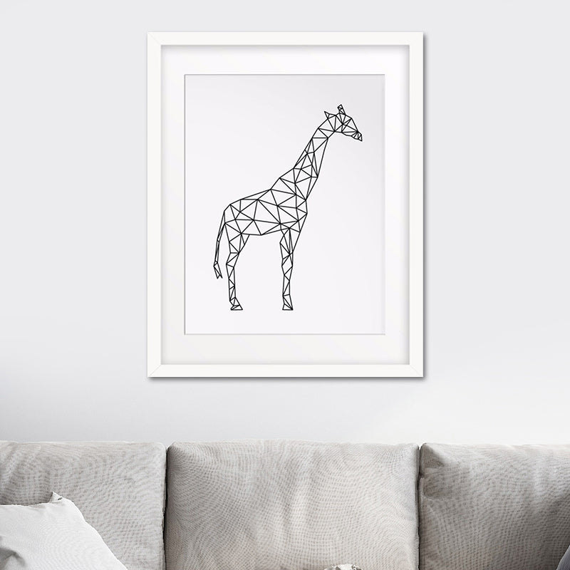 Canvas Textured Wall Decor Scandinavian Style Charcoal Drawings Animals Painting Clearhalo 'Arts' 'Canvas Art' 1640082