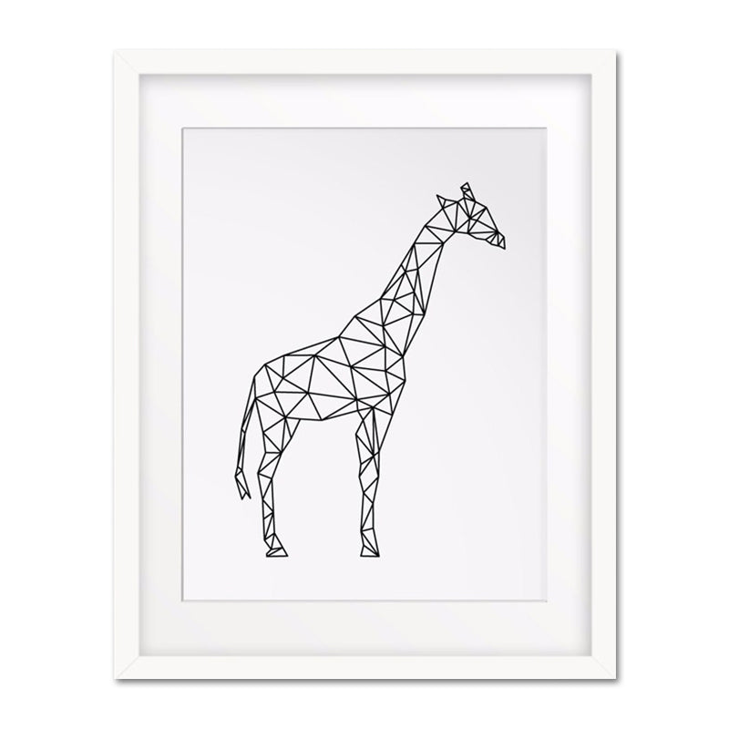 Canvas Textured Wall Decor Scandinavian Style Charcoal Drawings Animals Painting Clearhalo 'Arts' 'Canvas Art' 1640083