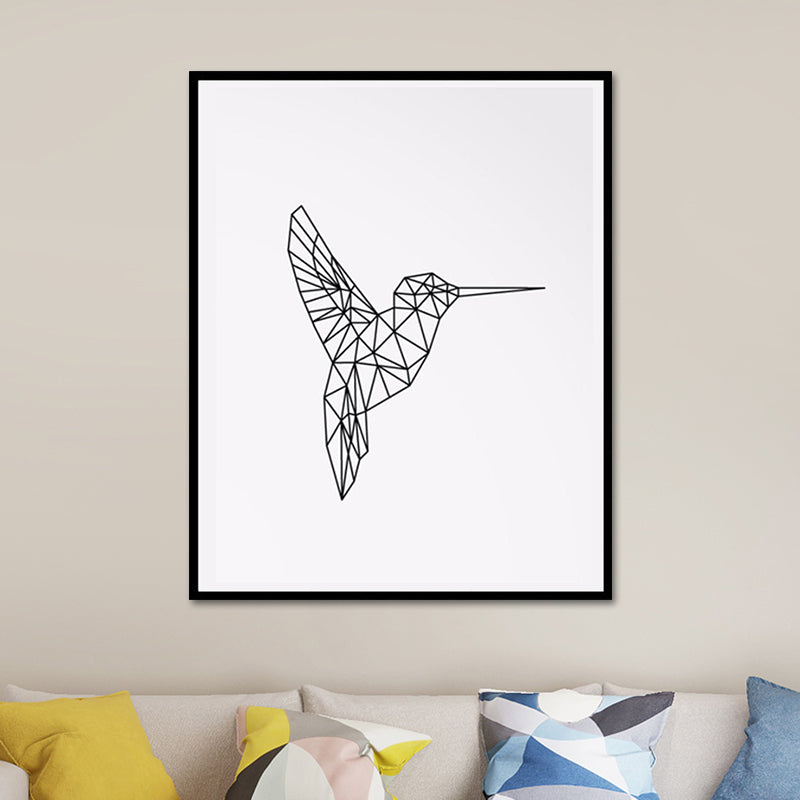 Canvas Textured Wall Decor Scandinavian Style Charcoal Drawings Animals Painting Clearhalo 'Arts' 'Canvas Art' 1640088