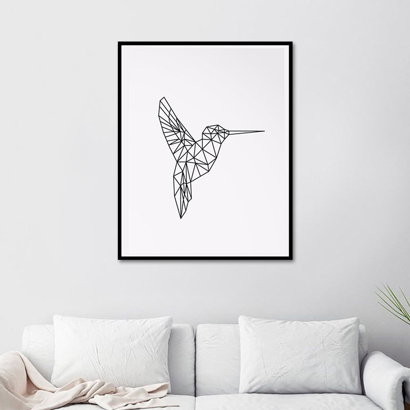 Canvas Textured Wall Decor Scandinavian Style Charcoal Drawings Animals Painting Clearhalo 'Arts' 'Canvas Art' 1640089