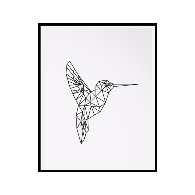 Canvas Textured Wall Decor Scandinavian Style Charcoal Drawings Animals Painting Clearhalo 'Arts' 'Canvas Art' 1640090