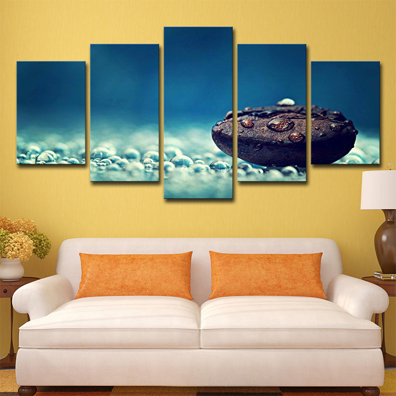 Serenity Cobblestone Wall Art for Dining Room Still Life Wall Decor in Blue Clearhalo 'Art Gallery' 'Canvas Art' 'Contemporary Art Gallery' 'Modern' Arts' 1640152