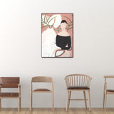 Modern Girl Portrait Painting Light-Color Bedroom Wall Art, Textured Surface Clearhalo 'Arts' 'Canvas Art' 1640222