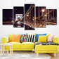 Black Szechenyi Chain Bridge Canvas Art Night Scenery Modern Multi-Piece Wall Decor Clearhalo 'Arts' 'Canvas Art' 1640264