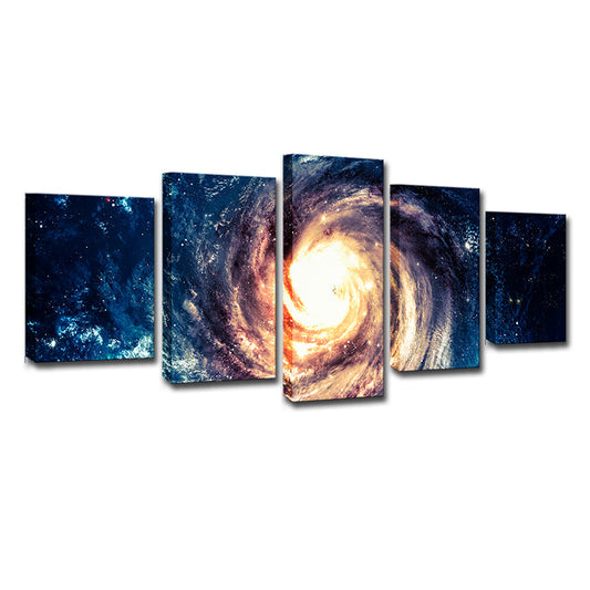 Blue Spiral Galaxy Canvas Print Universe Kids Multi-Piece Wall Art for Bedroom Clearhalo 'Art Gallery' 'Canvas Art' 'Kids' Arts' 1640308