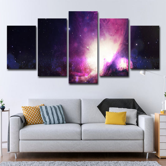 Dreamy Starry Sky Art Print for Children Bedroom Outer Space View Canvas in Purple Clearhalo 'Art Gallery' 'Canvas Art' 'Kids' Arts' 1640313