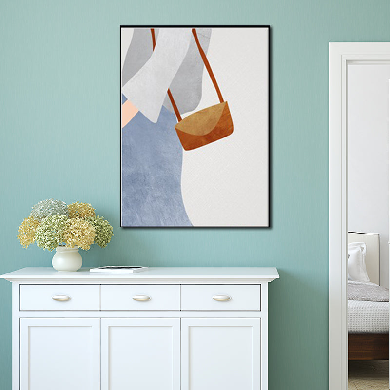 Cool Girl Outing Wall Art Decor Living Room Figure Drawing Canvas in Light Color Clearhalo 'Arts' 'Canvas Art' 1640335