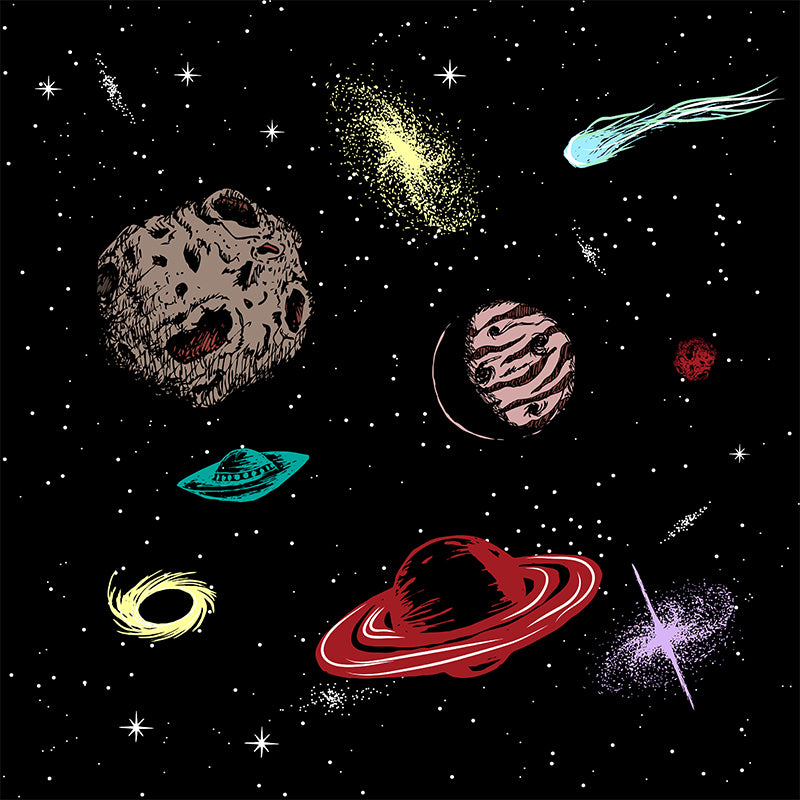 Mysterious Space Mural Decal Modern Decorative Living Room Wall Covering, Customed Size Clearhalo 'Wall Decor' 'Wall Mural' 1640358