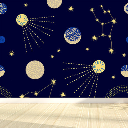 Mysterious Space Mural Decal Modern Decorative Living Room Wall Covering, Customed Size Beige Clearhalo 'Wall Decor' 'Wall Mural' 1640365