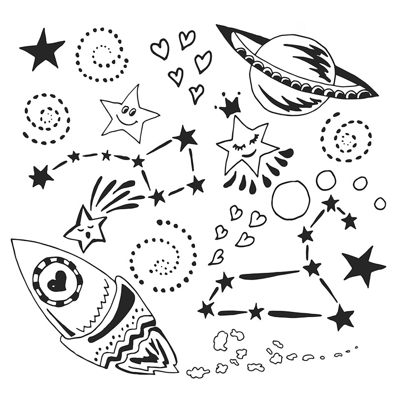 Mysterious Space Mural Decal Modern Decorative Living Room Wall Covering, Customed Size Clearhalo 'Wall Decor' 'Wall Mural' 1640373