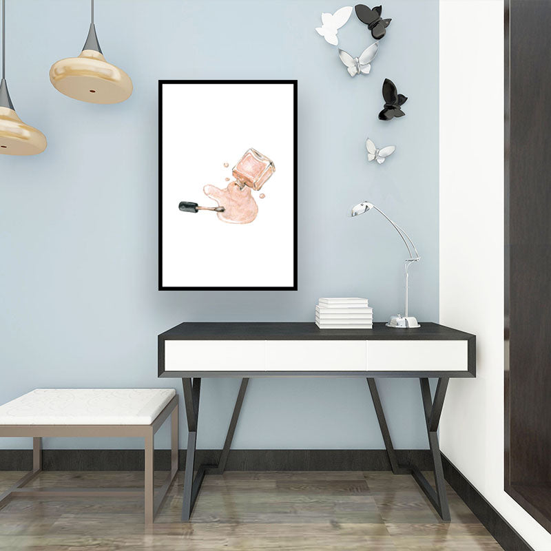 Pink Pouring Perfume Painting Canvas Textured Modernist Girls Bedroom Wall Art Clearhalo 'Art Gallery' 'Canvas Art' 'Contemporary Art Gallery' 'Modern' Arts' 1640415