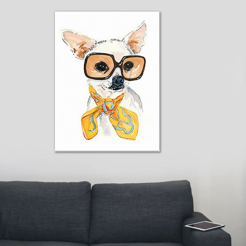 Funny Animal Painting Canvas Wall Art for Childrens Bedroom. Light Color, Textured Clearhalo 'Art Gallery' 'Canvas Art' 'Kids' Arts' 1640435