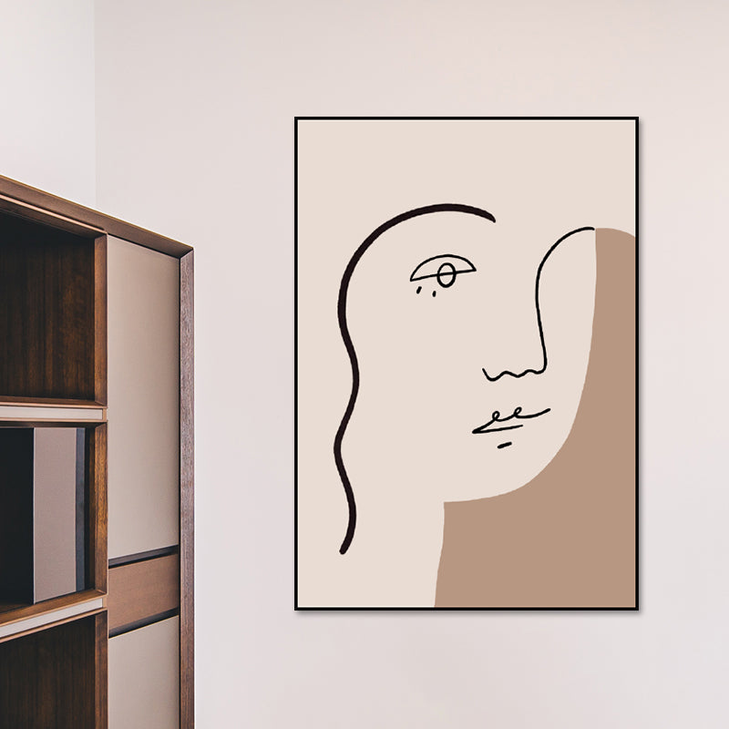 Character Portrait Wall Decor In Light Color Nordic Style Painting for Dining Room Clearhalo 'Arts' 'Canvas Art' 1640455