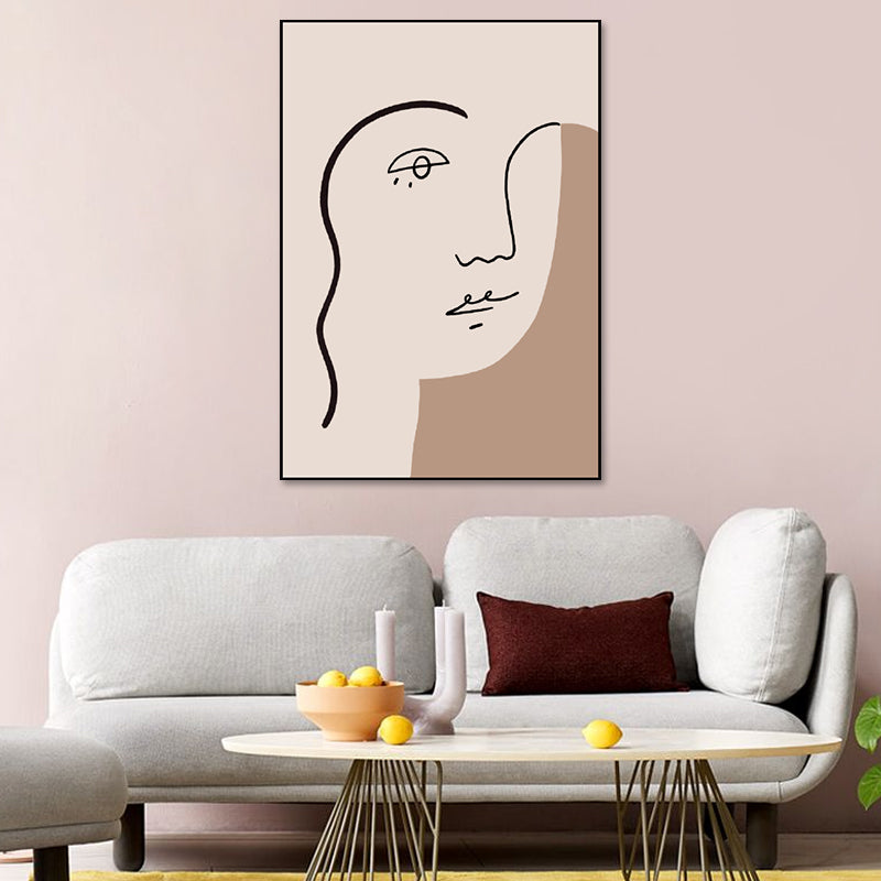 Character Portrait Wall Decor In Light Color Nordic Style Painting for Dining Room Clearhalo 'Arts' 'Canvas Art' 1640456