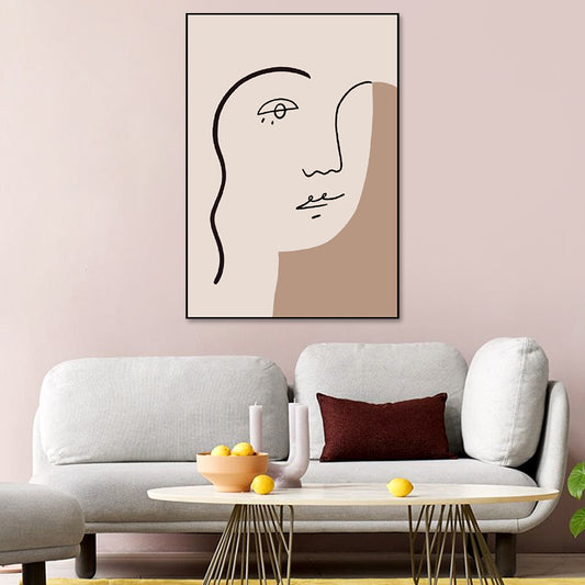 Character Portrait Wall Decor In Light Color Nordic Style Painting for Dining Room