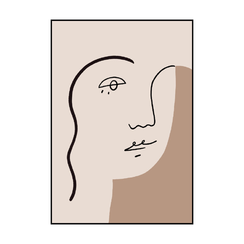 Character Portrait Wall Decor In Light Color Nordic Style Painting for Dining Room Clearhalo 'Arts' 'Canvas Art' 1640457