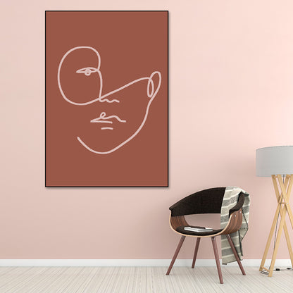 Character Portrait Wall Decor In Light Color Nordic Style Painting for Dining Room Red Clearhalo 'Arts' 'Canvas Art' 1640461