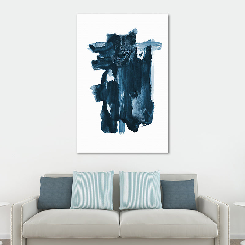 Dark Color Abstract Print Canvas Wall Art Textured Surface Painting for Sitting Room Blue Clearhalo 'Art Gallery' 'Canvas Art' 'Contemporary Art Gallery' 'Modern' Arts' 1640530