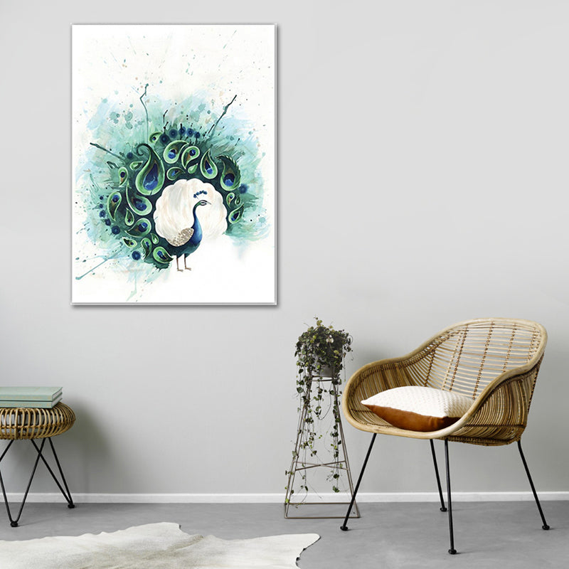 Bird Painting Wall Art Textured Contemporary Living Room Canvas Print in Light Color Clearhalo 'Art Gallery' 'Canvas Art' 'Contemporary Art Gallery' 'Modern' Arts' 1640538