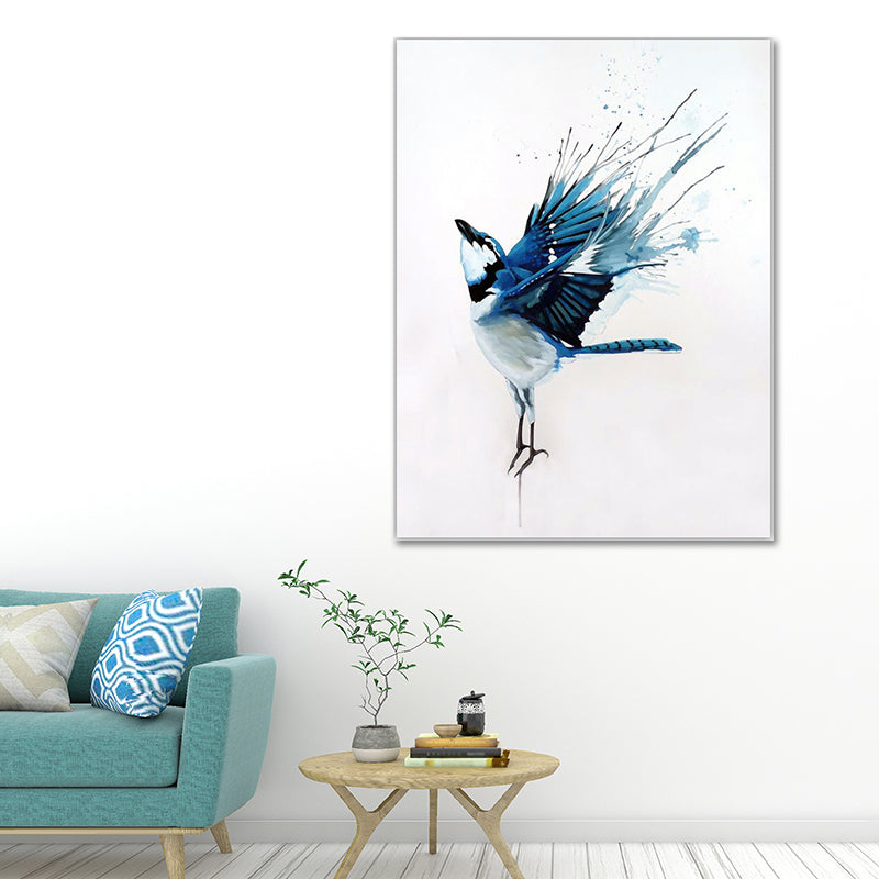 Bird Painting Wall Art Textured Contemporary Living Room Canvas Print in Light Color Clearhalo 'Art Gallery' 'Canvas Art' 'Contemporary Art Gallery' 'Modern' Arts' 1640545