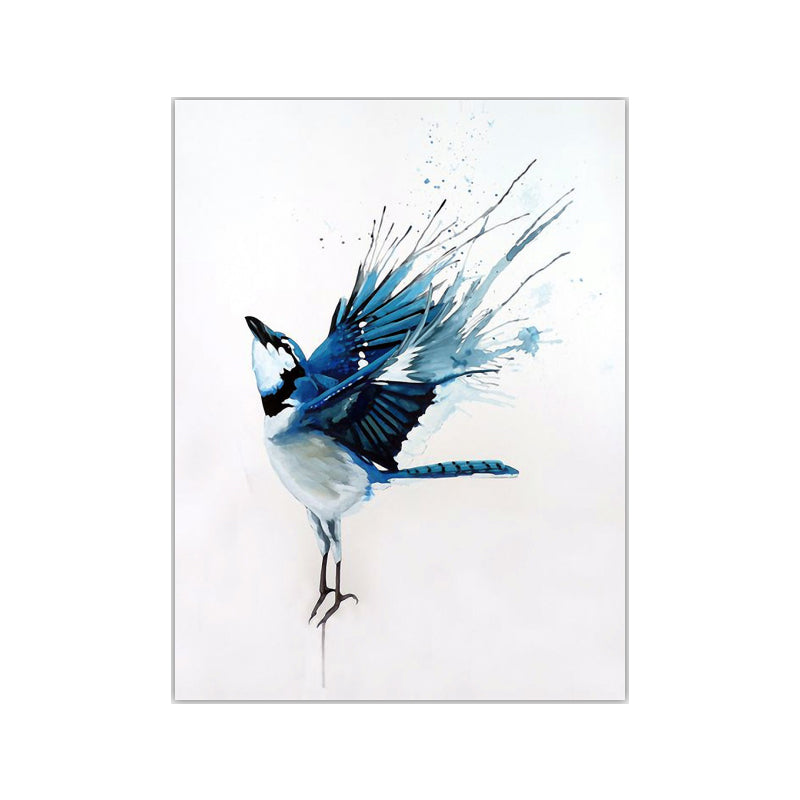 Bird Painting Wall Art Textured Contemporary Living Room Canvas Print in Light Color Clearhalo 'Art Gallery' 'Canvas Art' 'Contemporary Art Gallery' 'Modern' Arts' 1640547